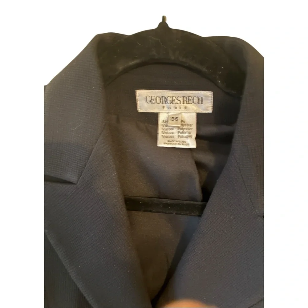 VTG Georges Rech Paris Black Structured Blazer - Size 36 (Fits like US 4/6) - Picture 4 of 5